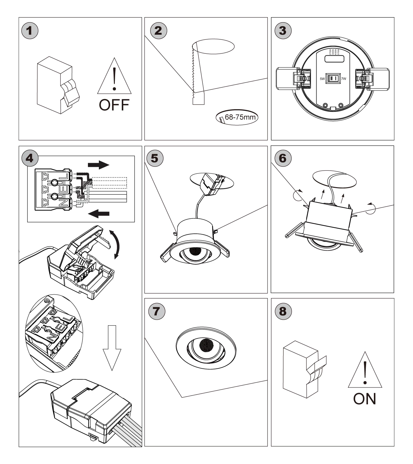 downlight installation steps