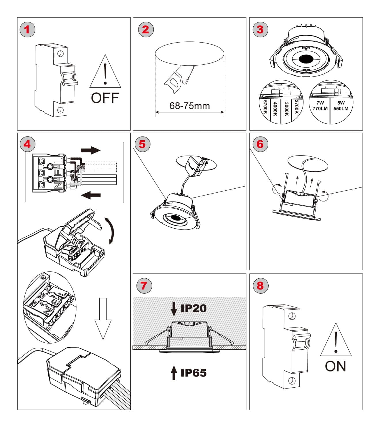 downlight spotlight installation steps 