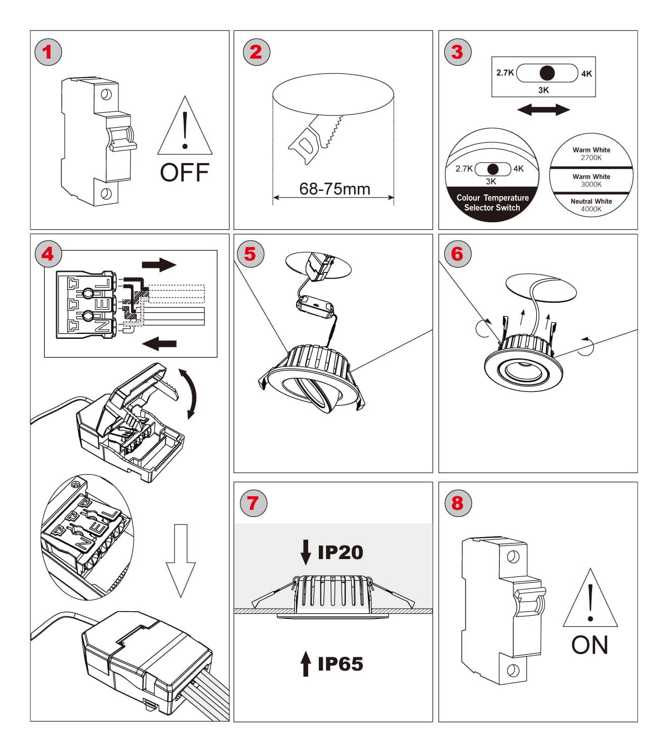 downlight spotlight installation steps 