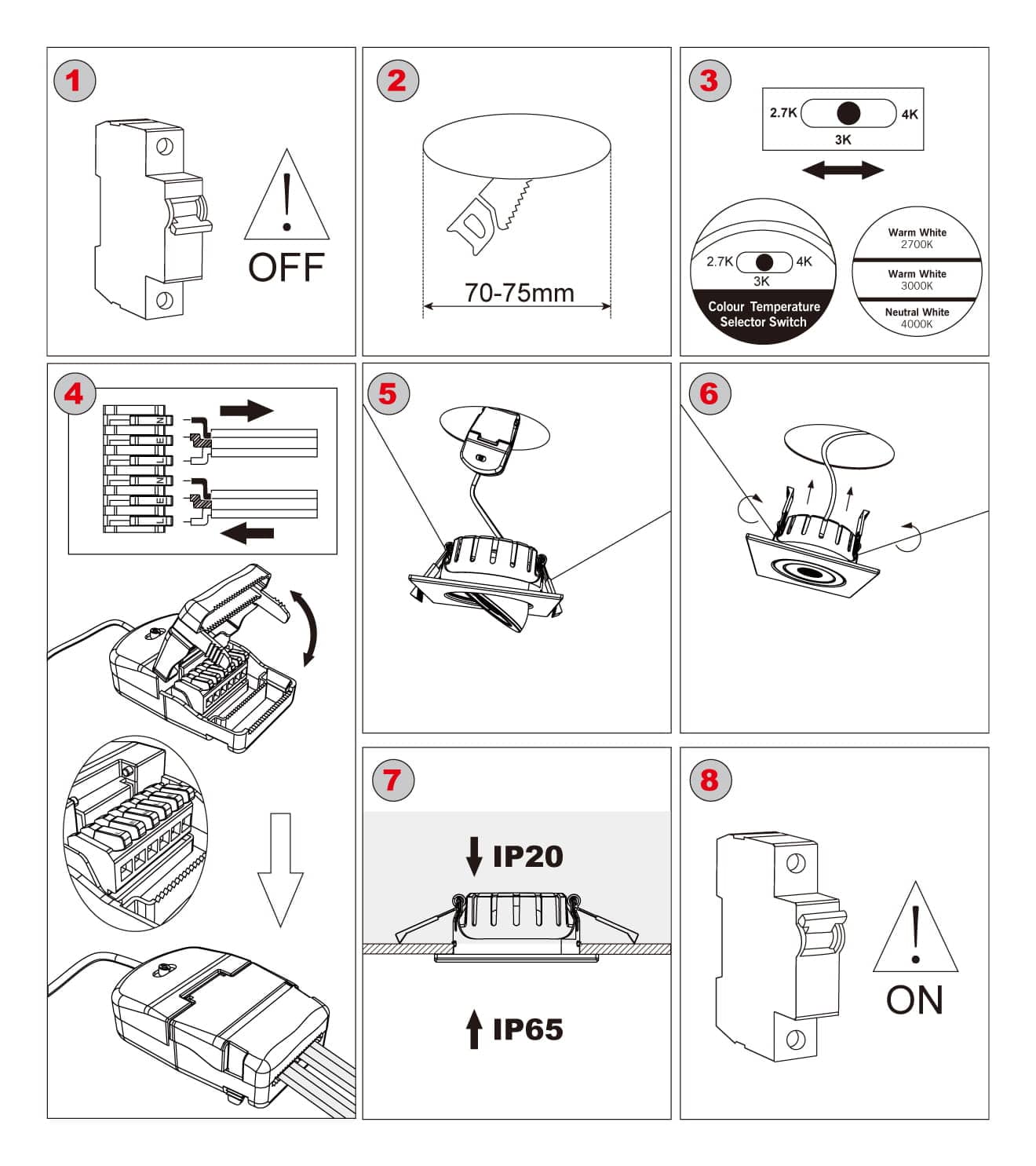 downlight spotlight installation steps 