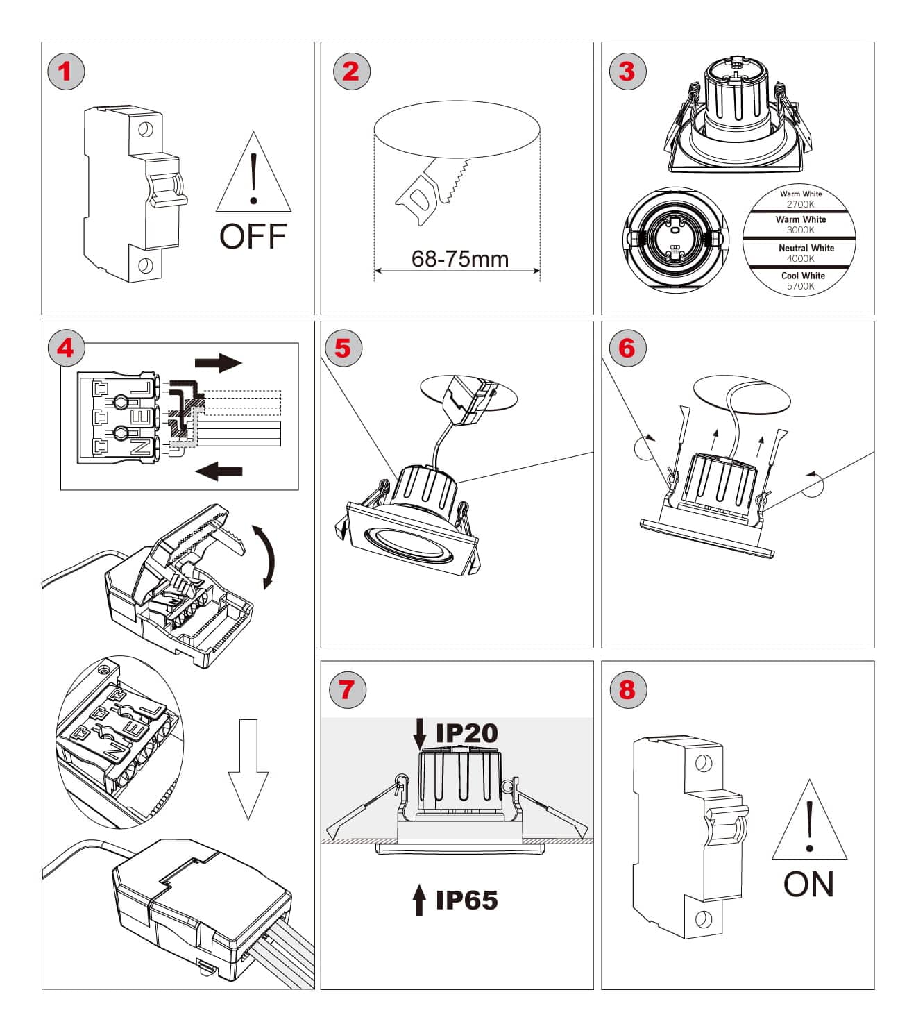downlight spotlight installation steps 