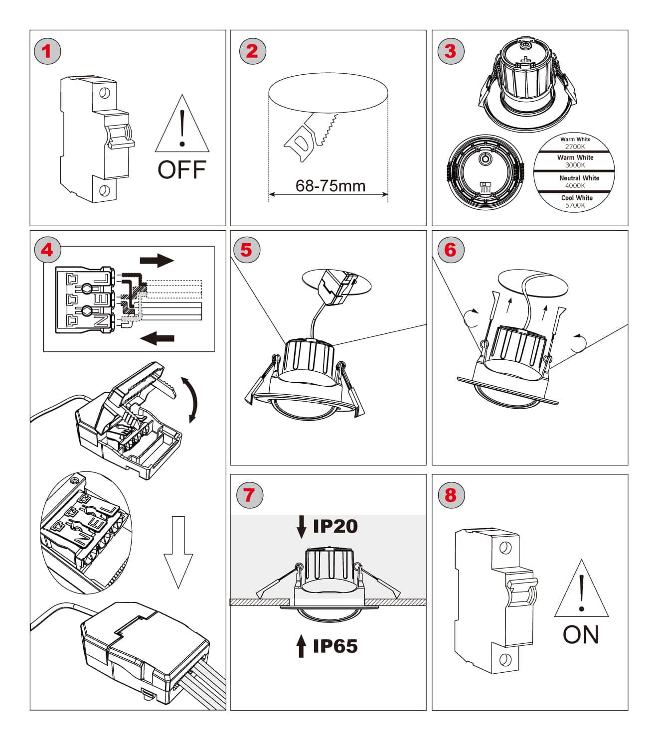 downlight spotlight installation steps 