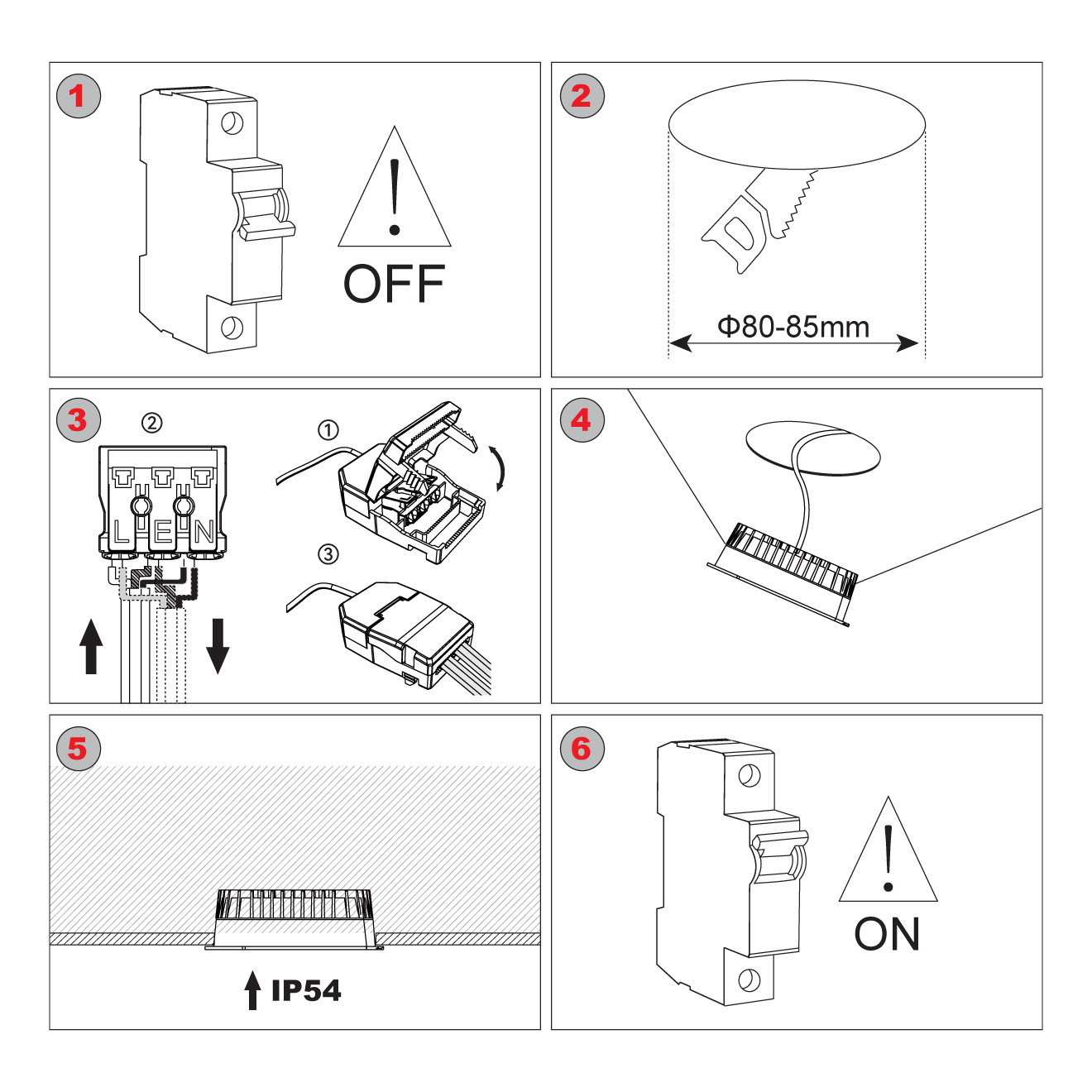 downlight spotlight installation steps 