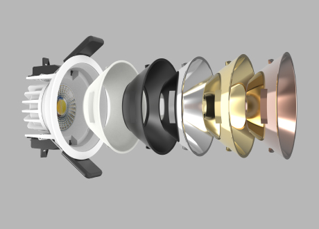 Twist & lock interchangeable reflector cup