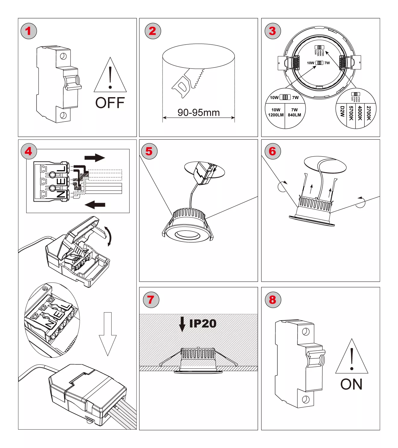 downlight spotlight installation steps 