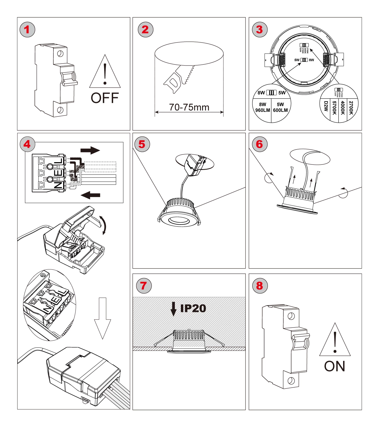 downlight spotlight installation steps 