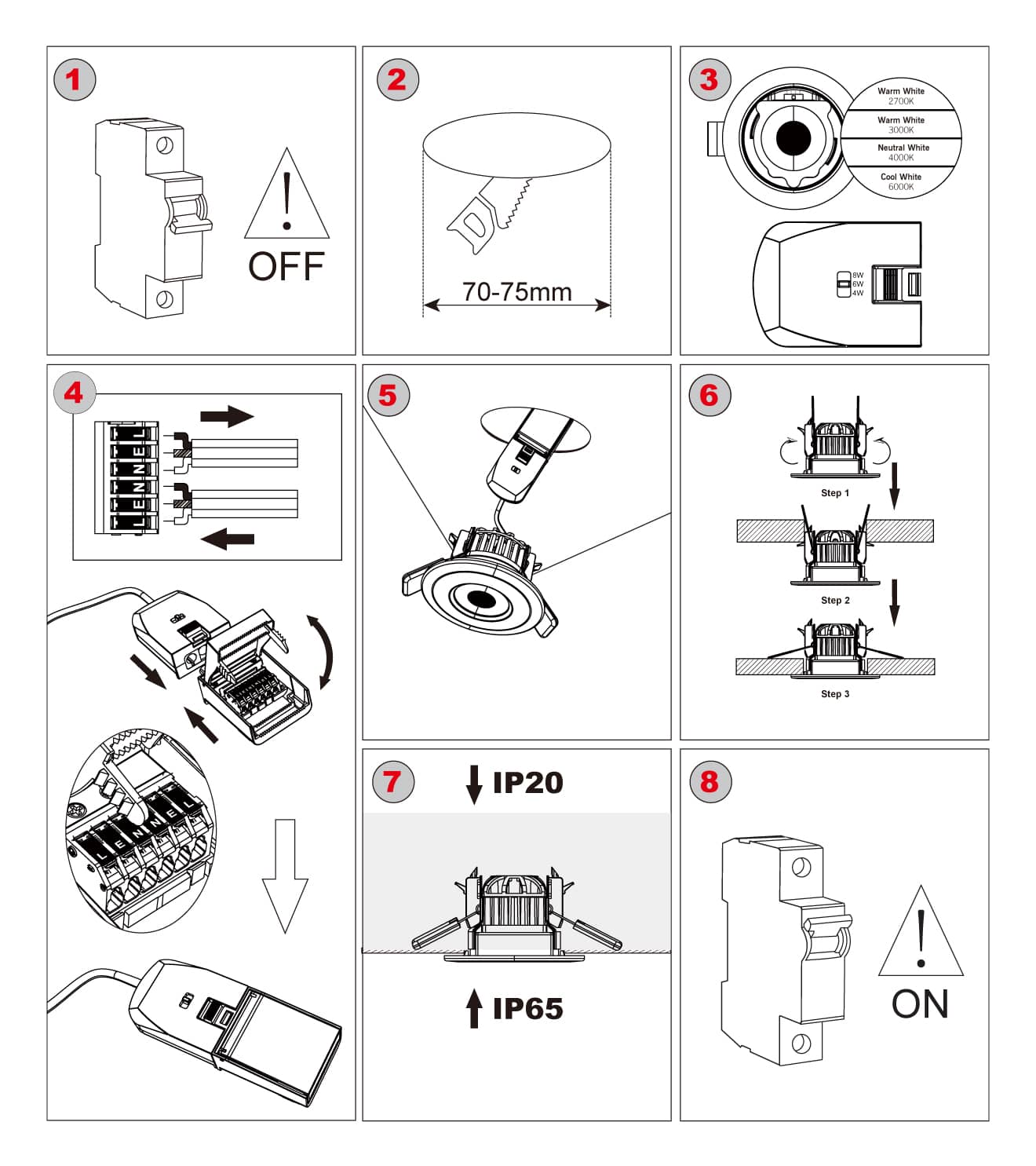 downlight installation steps