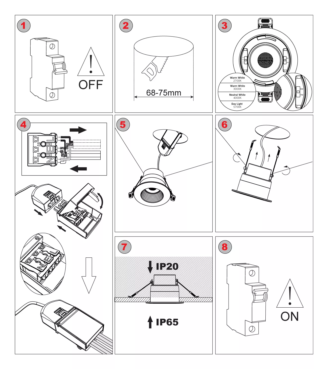 downlight spotlight installation steps 