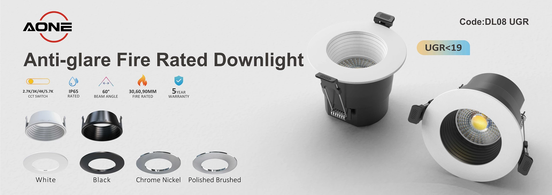 anti-glare downlight 8w ip65