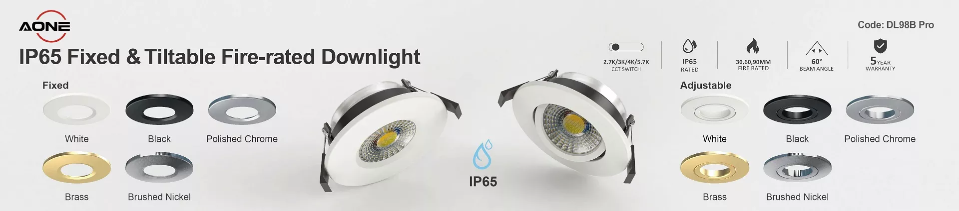 IP65 downlight tiltable