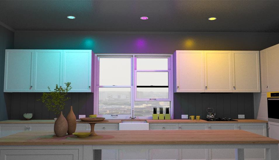 smart fireproof downlight in kitchen