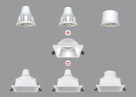 Downlight fitting MR16 bulbs GU10 LAMPS MODULE