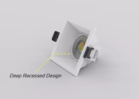 Square Deep Recessed Design for Anti-glare Lighting