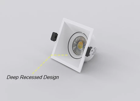 Square Deep Recessed Design for Anti-glare Lighting