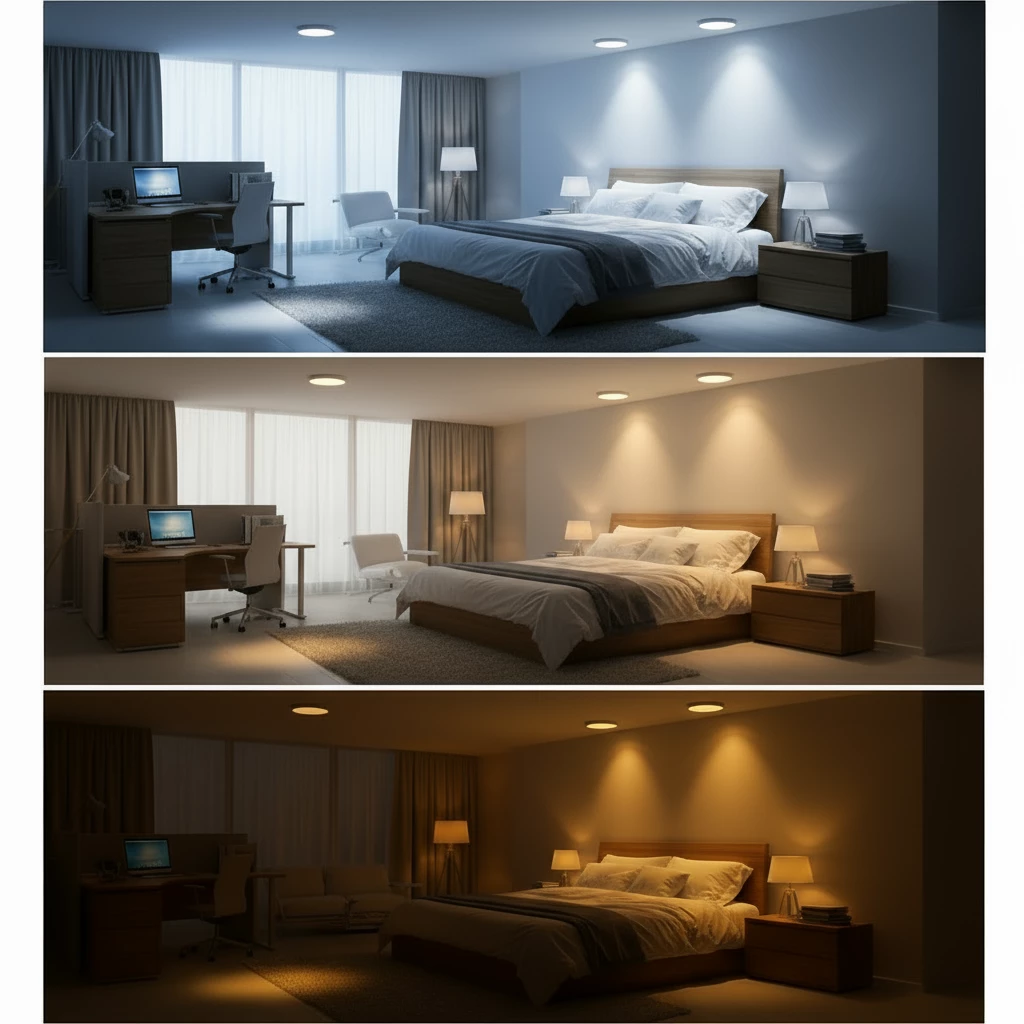 Indoor dual-color temperature LED dimming technology effect