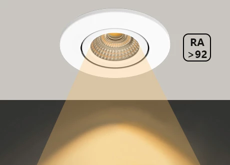 Downlight high efficiency RA CRI>90 RG0 