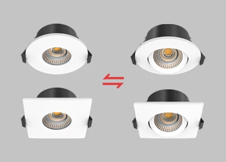 COB downlight with changeable frame