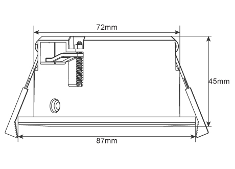 Diameter 87mm, height 45mm, hole opening range 75-80mm
