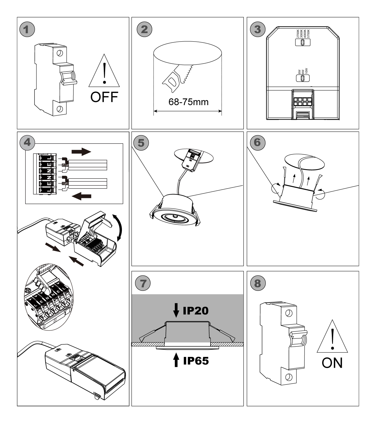 downlight installation steps