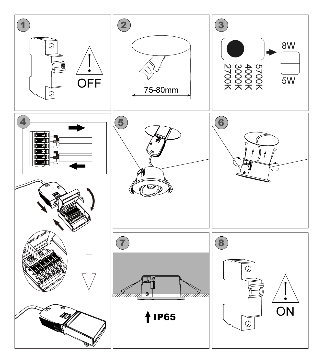 downlight installation steps