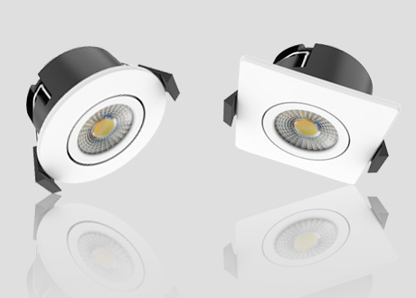 downlight with round or square frame