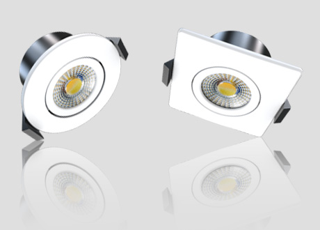 downlight with round or square frame