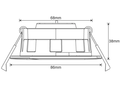 Diameter 86mm, height 36mm, hole opening range 68-75mm