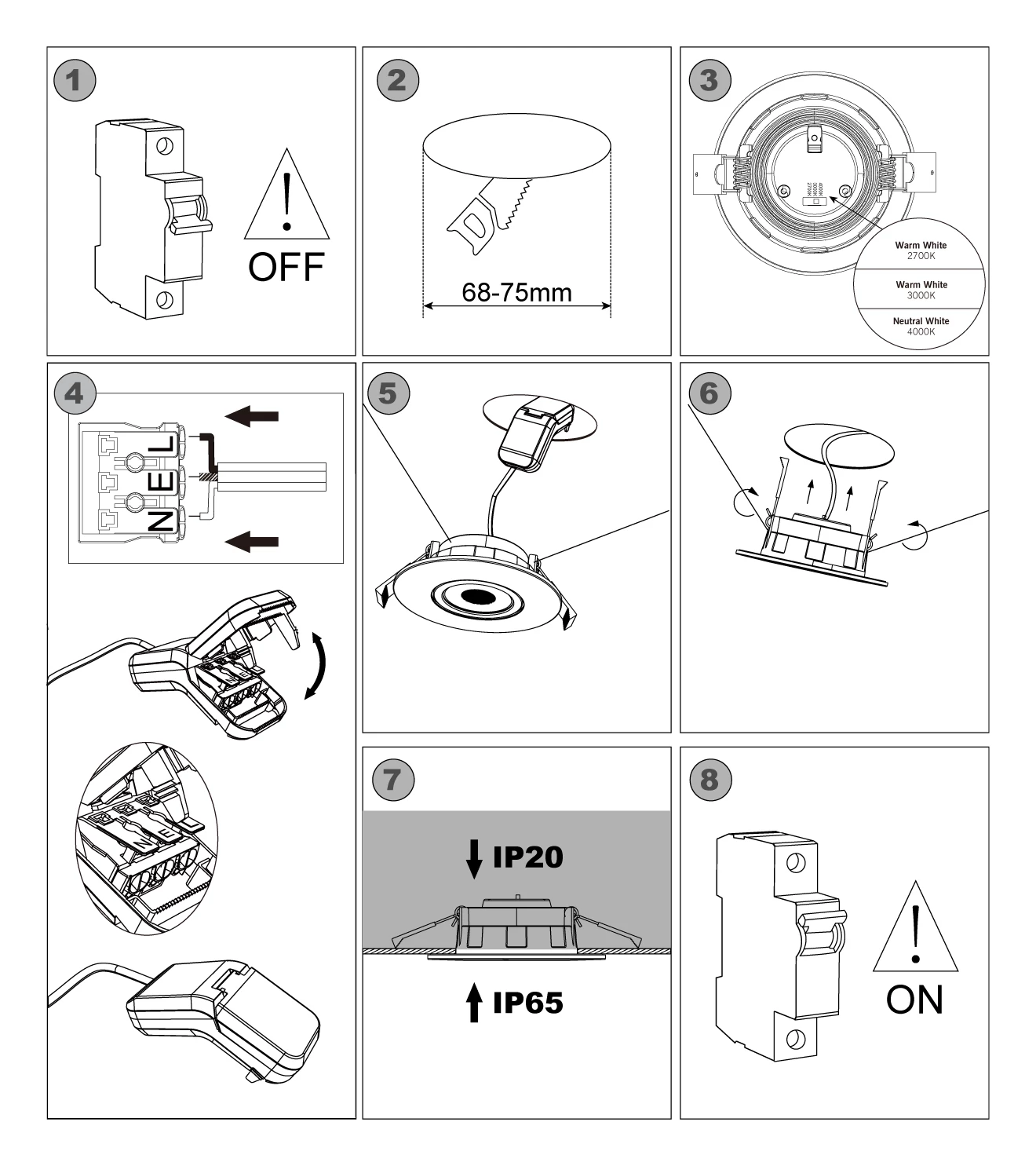 downlight installation steps