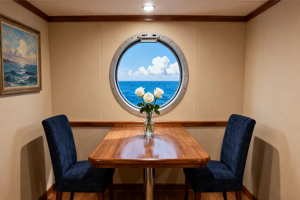 LED Downlights in Interior Marine Restaurant Lighting