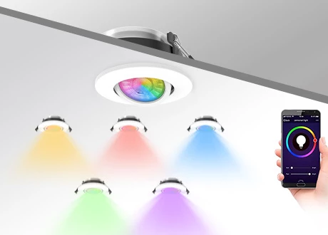 Tuya smart control downlight, RGB CW WW adjustable, WiFi, Bluetooth support