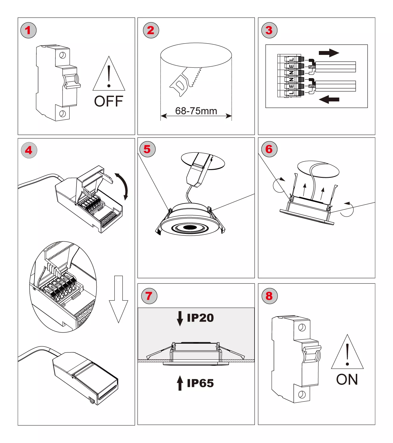 smart RGB downlight TILTABLE installation steps
