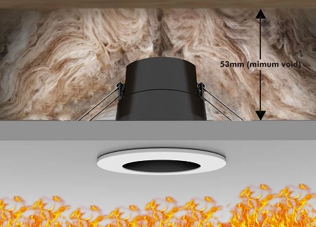 Fire-Rated Downlight Installation Section Drawing