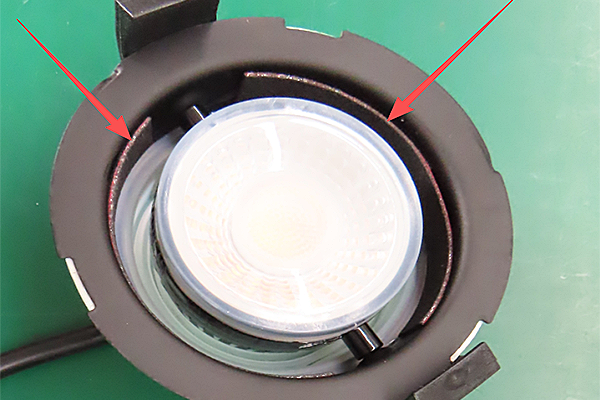 How to install intumescent fire-resistant material inside a downlight