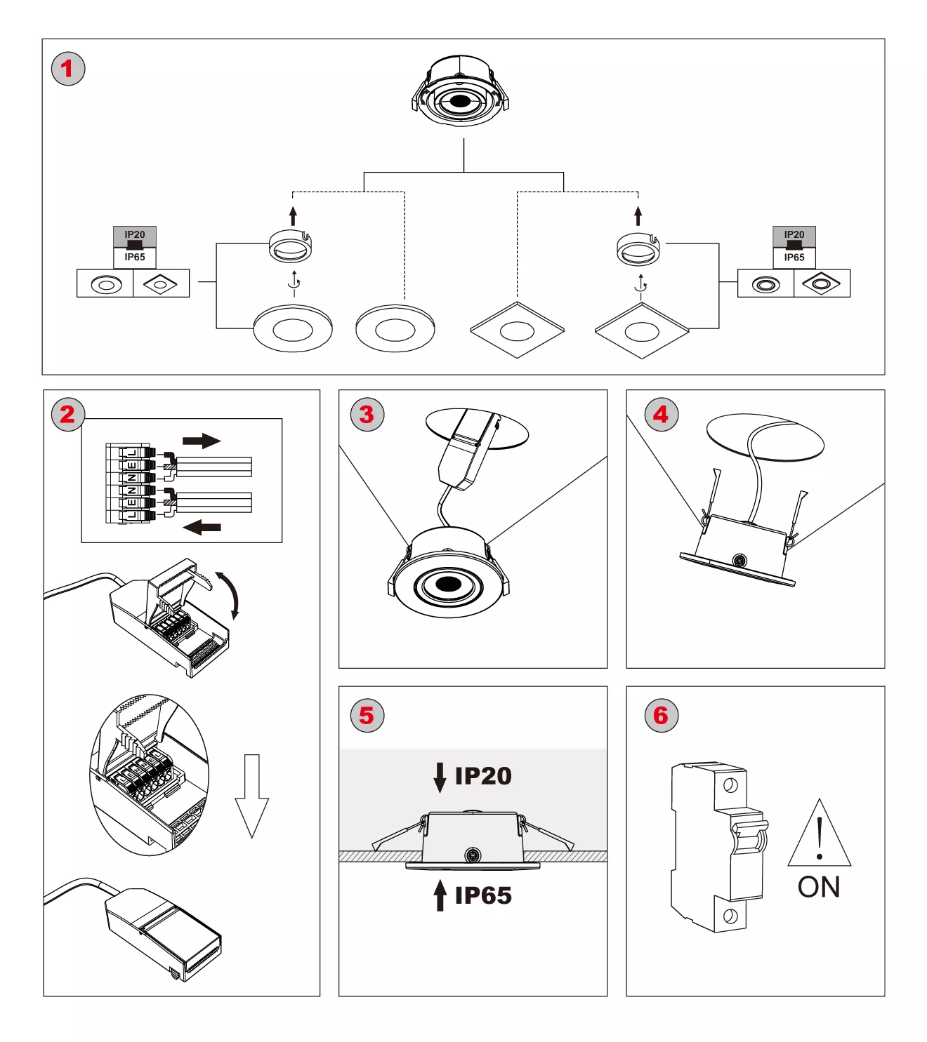 smart RGB downlight TILTABLE installation steps
