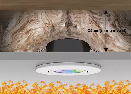 Coverable / smart control / fire rated IP65 downlight
