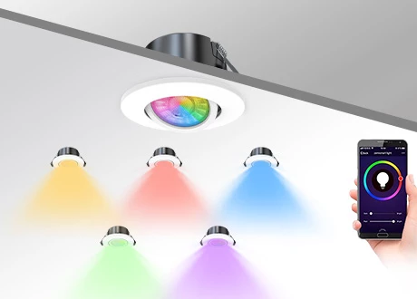 Tuya smart control downlight, RGB CW WW adjustable, WiFi, Bluetooth support