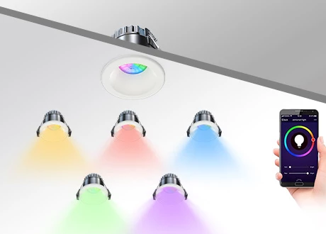 Tuya smart control downlight, RGB CW WW adjustable, WiFi, Bluetooth support
