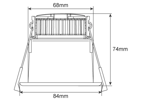 downlight size 84mm 74mm height