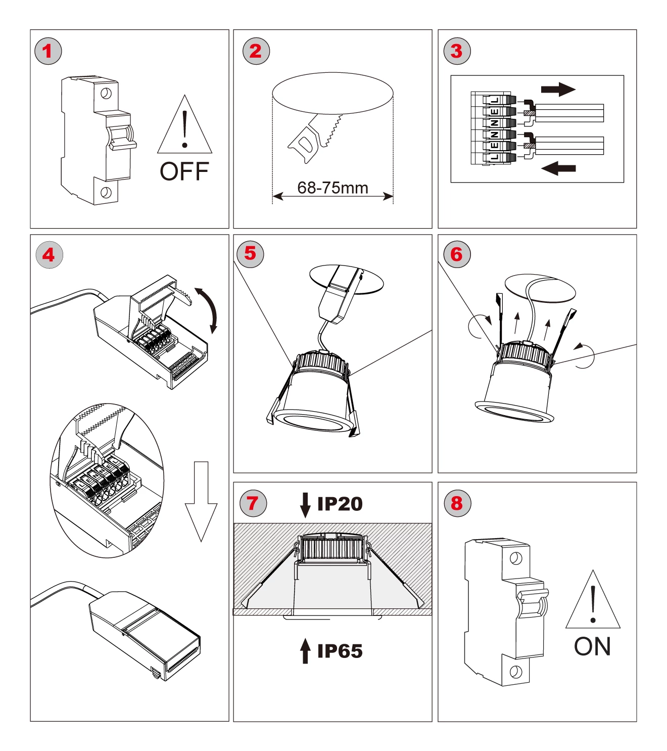 smart RGB downlight installation steps