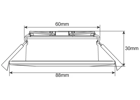 downlight size 88mm 30mm height