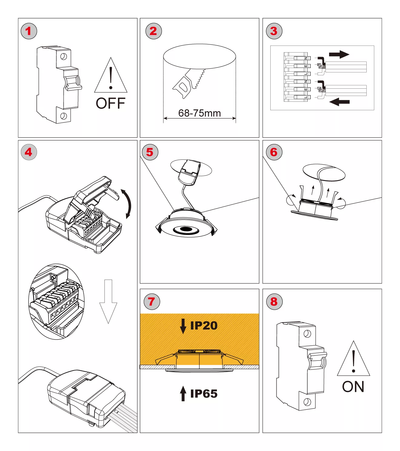 smart RGB downlight TILTABLE installation steps