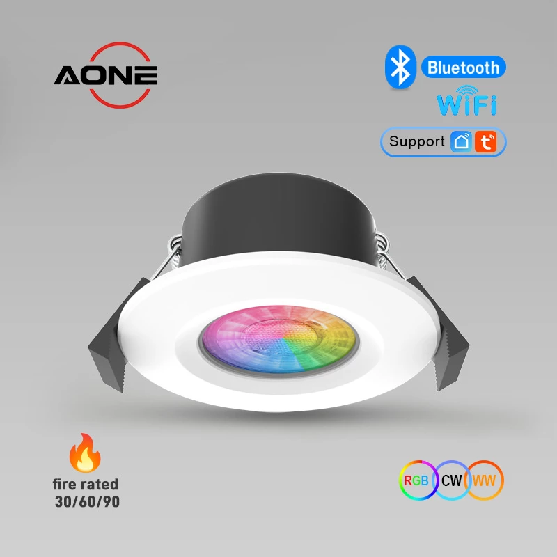 Smart Control & RGB CCT Tuning Downlight  IP65 Full Iron Steel Material RE2020 Support WiFi & Bluetooth 7W DL94A