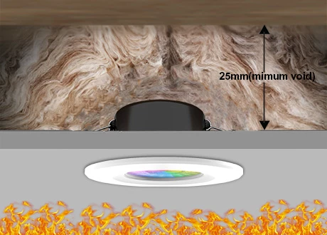 Coverable / smart control / fire rated IP65 downlight