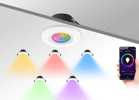 Tuya smart control downlight, RGB CW WW adjustable, WiFi, Bluetooth support