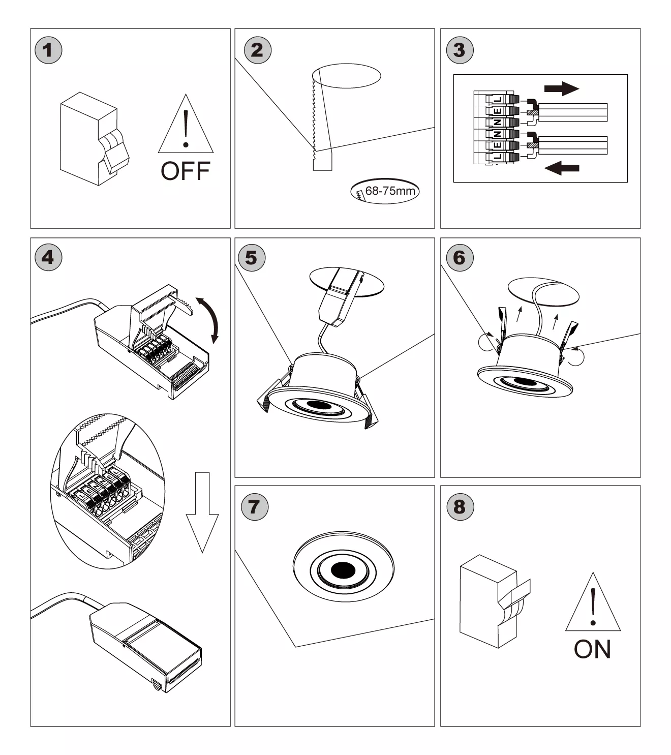 smart RGB downlight  installation steps