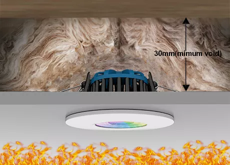 Coverable / smart control / fire rated IP65 downlight