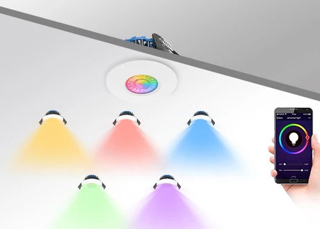 Tuya smart control downlight, RGB CW WW adjustable, WiFi, Bluetooth support