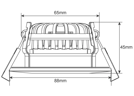 downlight size 88mm 45mm height