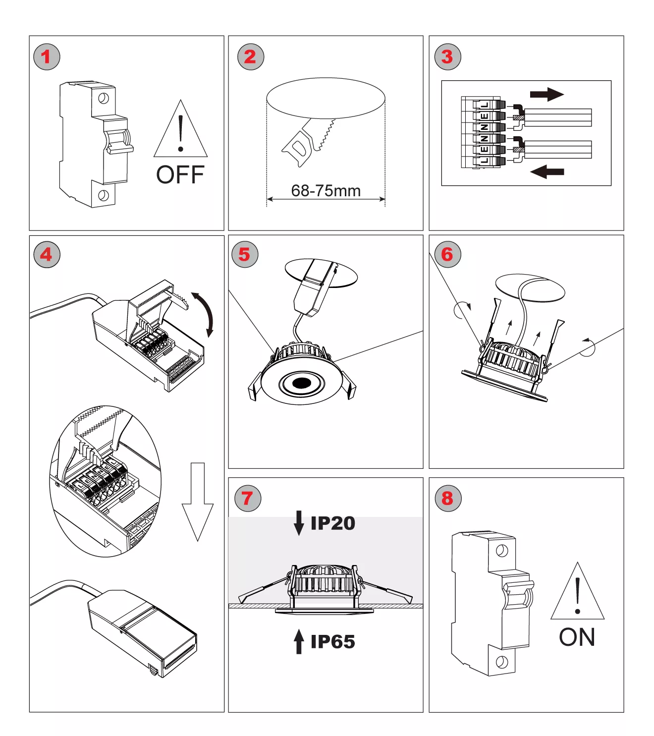 smart RGB downlight installation steps
