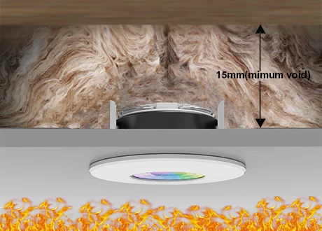 Coverable / smart control / fire rated IP65 downlight